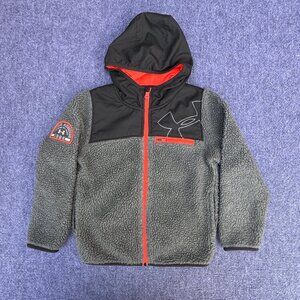 Under Armour Hooded Sherpa Fleece Jacket with Pockets Youth Size 6 Green